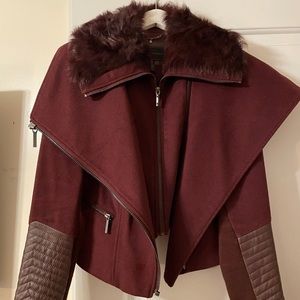 BCBG Cropped Fur Jacket